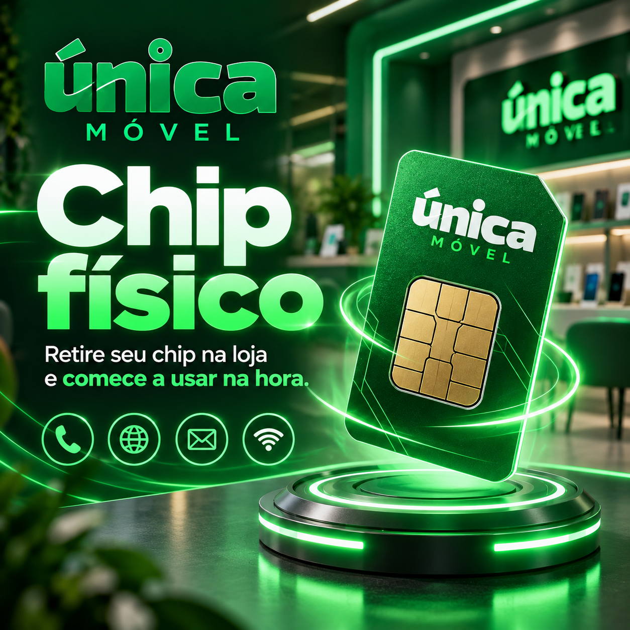 Única Móvel chip físico